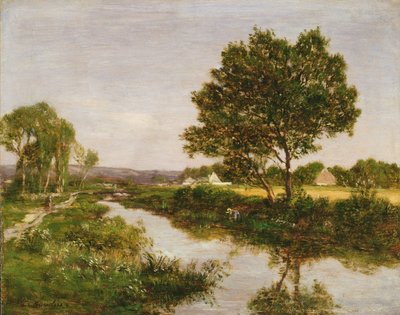 Fluss am Stadtrand von Quimper, 1854-57 von Eugene Louis Boudin